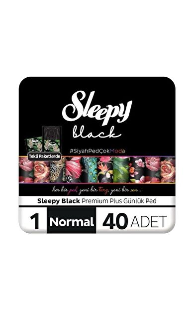 Sleepy Black Premium Plus Günlük Ped Normal 40 Adet