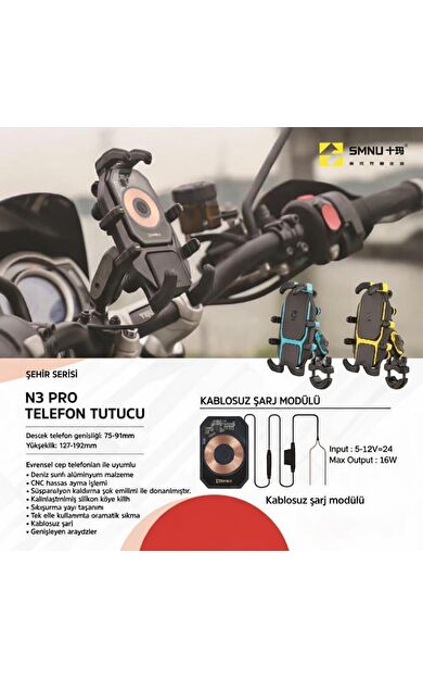 Smnu N3 Pro Telefon Tutucu Siyah