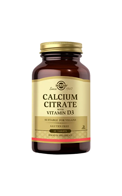 SOLGAR Calcium Citrate With Vitamin D3 60 Tablet