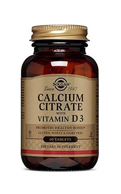 Solgar Calcium Citrate with Vitamin D3 250 mg 60 Tablet
