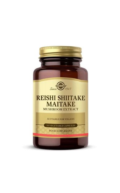 Solgar Reishi Shitake Maitake Mushrom 50 Kapsül