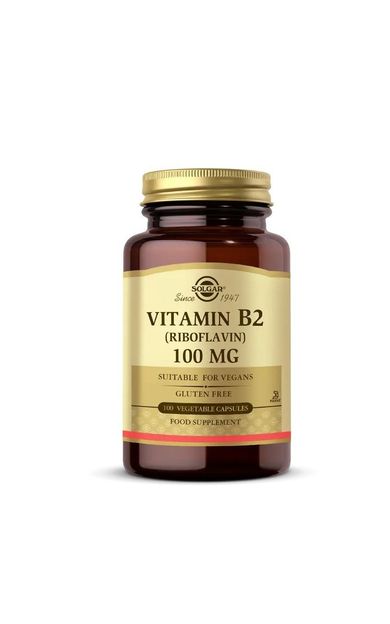 Solgar Vitamin B2 (Riboflavin) 100mg Vegi Kapsül 100lu