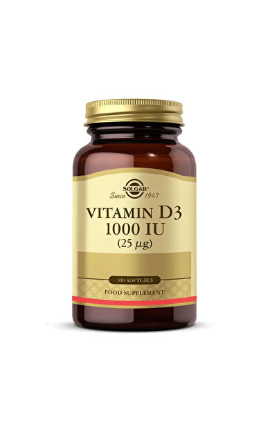 Solgar Vitamin D3 1000 IU (25 µg) 100 Yumuşak Jelatin Kapsül