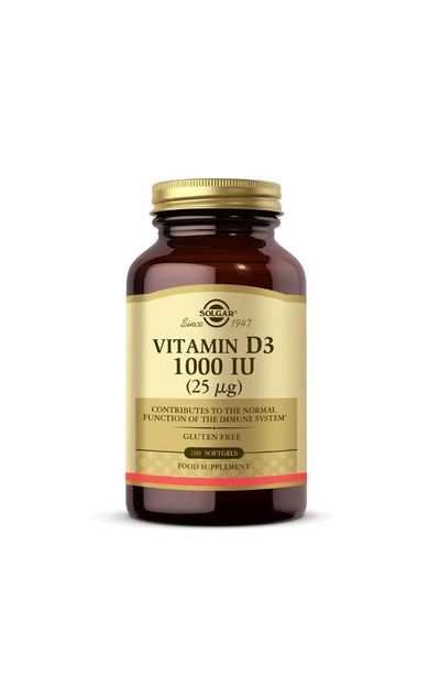 Solgar Vitamin D3 1000IU 100 Softgel Kapsül