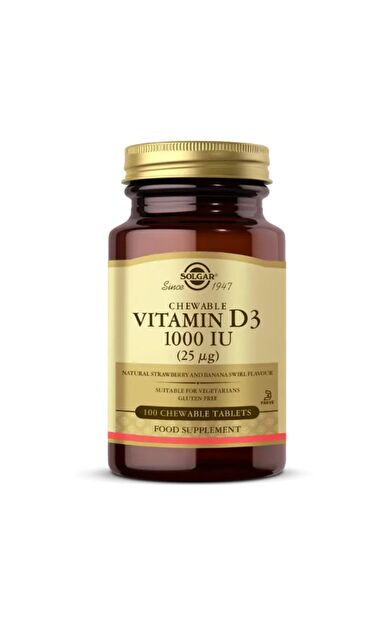 Solgar Vitamin D3 Cheaweble 1000 IU 100 Tablet