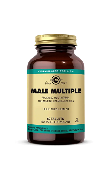 SOLGAR Male Multiple Erkekler için Multivitamin &amp; Mineral 60 Tablet