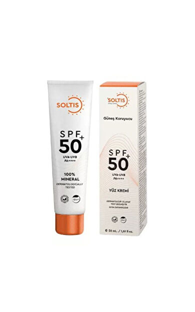 Soltis SPF50 %100 Mineral Güneş Koruyucu Krem 50 ml