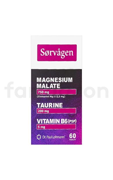 Sorvagen Magnezyum Malat Taurin ve Vitamin B6 P5P 60 Tablet-SKT:08/2028
