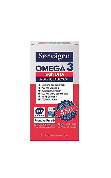 Sorvagen Omega 3 High DHA Norveç Balık Yağı 50 Kapsül