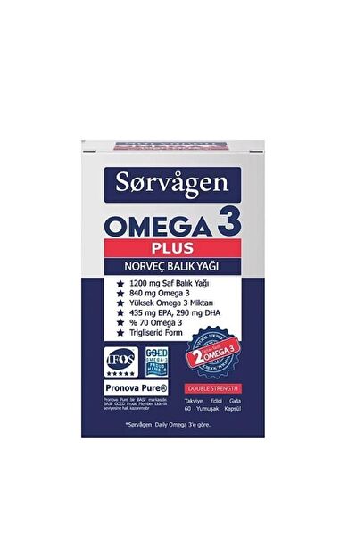 Sorvagen Omega 3 Plus Norveç Balık Yağı 60 Kapsü-SKT : 03/2027