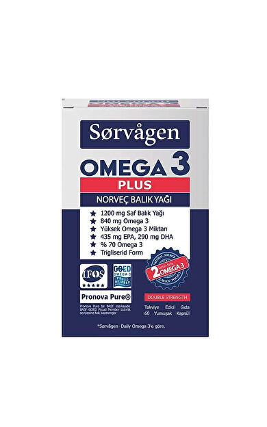 Sorvagen Omega 3 Plus Norveç Balık Yağı 60 Kapsül