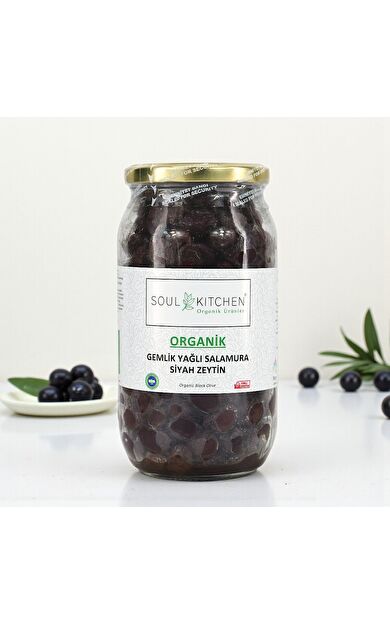Soul Kitchen Organik Gemlik Yağlı Salamura Siyah Zeytin 700gr