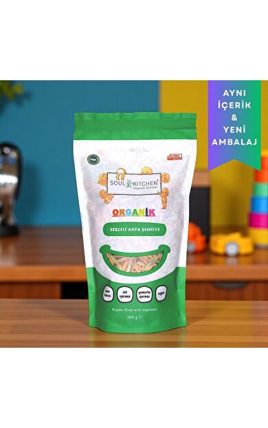 Soul Kitchen Organik Sebzeli Arpa Şehriye 300gr (İlave Tuzsuz) (Vegan)