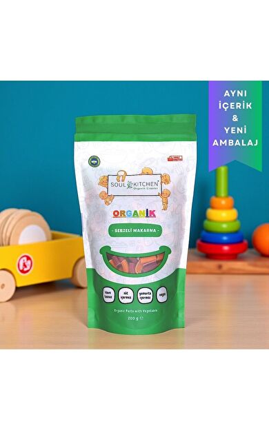 Soul Kitchen Organik Sebzeli Makarna 200gr (İlave Tuzsuz) (Vegan)