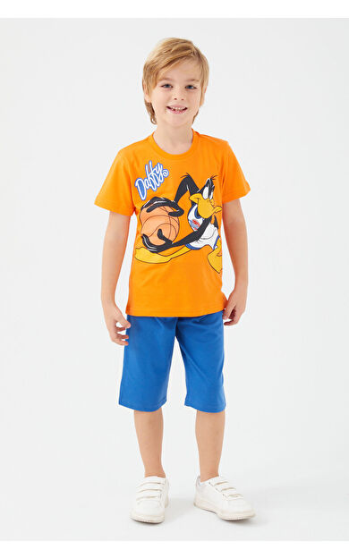 Space Jam L1568-3 Erkek Çocuk Kapri Takım Turuncu Turuncu