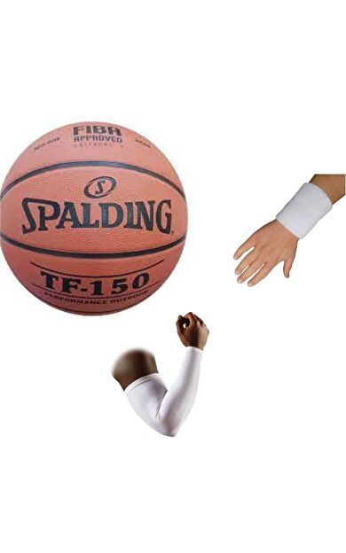Spalding Tf-150 Basketbol Topu Perform Size 7 Fıba Logolu+basketbol Dirsekliği+havlu Bileklik