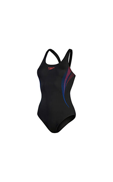 Speedo Plmt Msbk Af Black/Red Kadın Yüzücü Mayosu 8-00305814836 Siyah