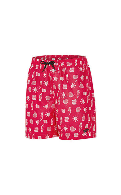 Speedo Pembe Erkek Çocuk Yüzme Şortu 8-09040C259 Prt Leis 15 Wsht Jm Red/Wht