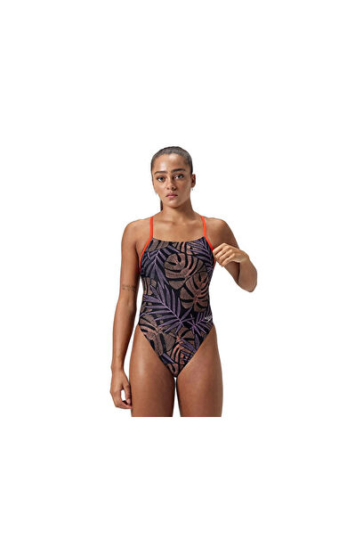 Speedo Alov Digi Tiebk 1Pc Af Orange Kadın Yüzücü Mayosu 8-1284118288 Turuncu