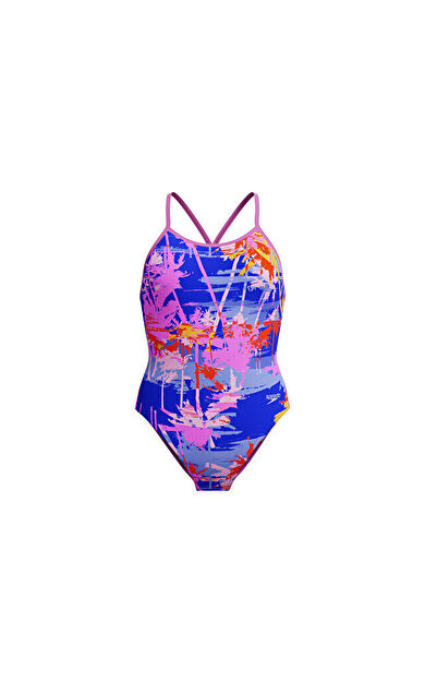 SPEEDO SPEEDO ALOV DIGI VBK 1PC JF BLUE/PINK Kız Çocuk Mayosu 8-1284618199 Mavi