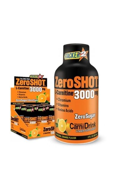 Stacker Europe Zero Shot 60 Ml 3000 Mg L-carnitine 12 Adet Portakal