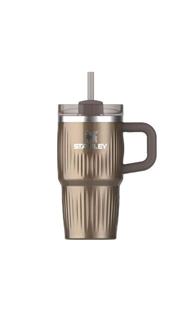 Quencher H2.O Fluted Tumbler Pipetli Termos Bardak 0,60 L Pale Gold Shine