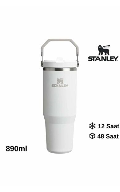 Stanley The IceFlow Flip Straw 2.0 Tumbler Pipetli Termos Bardak 0,89 LT / 30Oz Beyaz 10-12043-069
