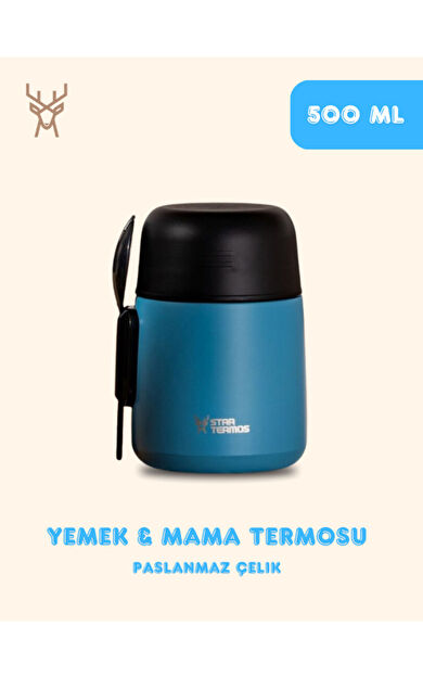Star Termos Yemek &amp; Mama Termosu - Mavi 8 Saat Sıcak, 12 Saat Soğuk 48 Saat Buz Tutma