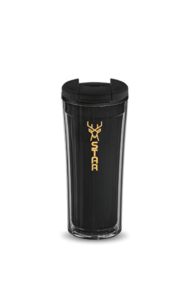 Star Termos Star Mug 350 ml Opak Seri - Siyah Çift Katmanlı Mug - Piknik Kamp Outdoor Ofis Otel Kafe Okul Kampüs