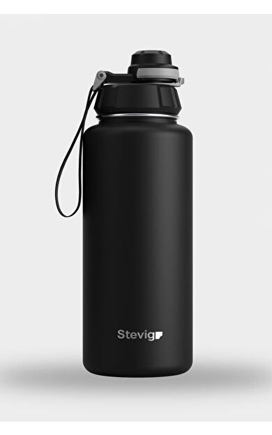 Stevig 1 Hand Leak-Proof Sızdırmaz Çelik Termos 1000 Ml Black ST-210