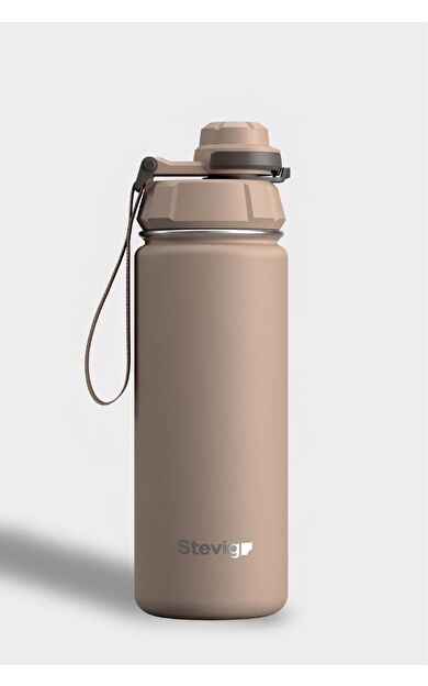 Stevig 1 Hand Leak-Proof Sızdırmaz Çelik Termos 500 Ml Lıght Brown ST-224