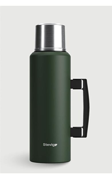 Stevig 4 Camp Klasik Vakumlu Kulplu Çelik Termos 1.5 LT. Green ST-206