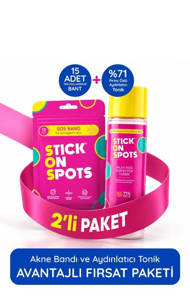 SOS AKNE Bandı 15'li Akne Karşıtı Şeffaf Bant SOS Milky Rice %71 Pirinç Özlü Aydınlatıcı Tonik