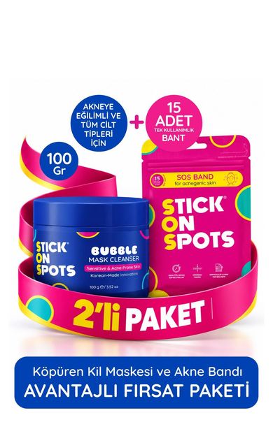 SOS AKNE Bandı 15'li Bant  SOS Bubble Mask 100 ml