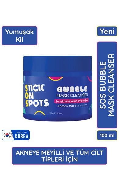 Stick On Spots Bubble Mask Cleanser - (Stick On Spots Köpüren Kil Maskesi ve Yüz Temizleyici)