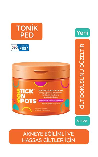 SOS Stick On Spots Tonik Ped – Akneye Eğilimli ve Hassas Ciltler İçin Günlük Arındırıcı ve Nemlendirici Bakım