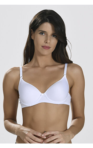 STN Beyaz Stn Kaplı Tek Sütyen