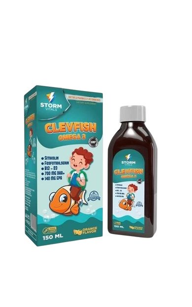 Storm Vitals Clevfish Omega 3 Sitikolin 150ml Sıvı