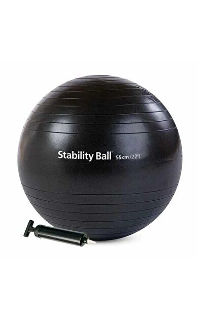 Merrithew Health & Fitness Stability Ball - 55cm, with pump (black) ST-06206