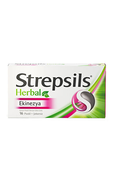 Strepsils Herbal Ekinezya İçerikli Pastil Takviye Edici Gıda 16 Pastil