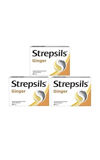 Strepsils Ginger Zencefil İçeren Pastil 24'lü - 3 ADET