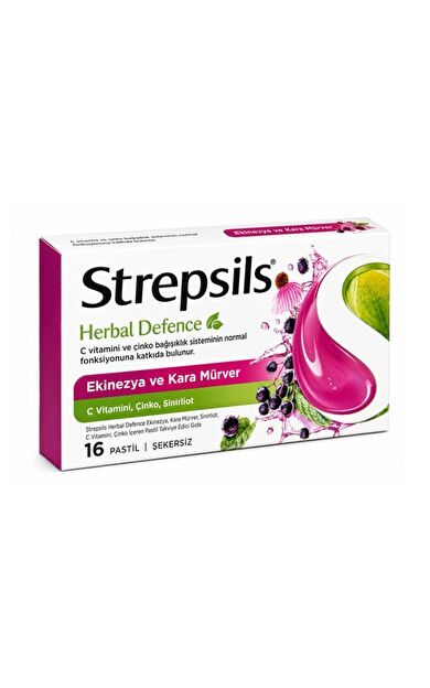 Strepsils Herbal Defence Ekinezya ve Kara Mürver 16 Pastil