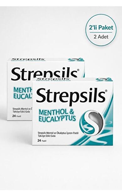 Strepsils Mentol ve Ökaliptus Aromalı 24 Pastil- 2 KUTU