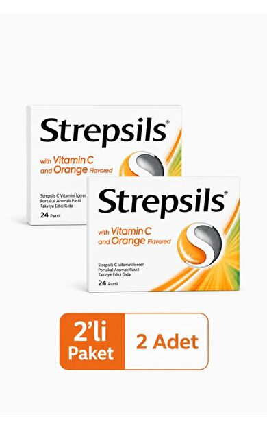 Strepsils C Vitaminli Portakal Aromalı 24 Pastil- 2 KUTU