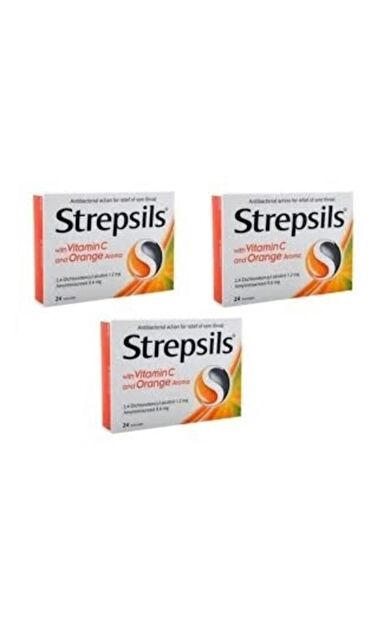 Strepsils C Vitaminli Portakal Aromalı 24 Pastil-3 KUTU-SKT:07/2028