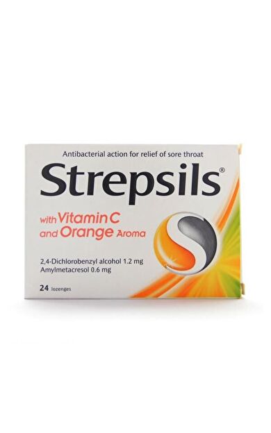 Strepsils C Vitaminli Portakal Aromalı 24 Pastil SKT:07/2028