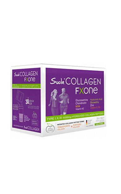 Suda Collagen Fxone Takviye Edici Gıda Elma Aromalı 30 x 13 gr - Toz Saşe