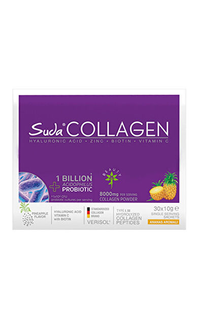 Suda Collagen Takviye Edici Gıda Ananas Aromalı 30 x 10 gr - Toz Saşe