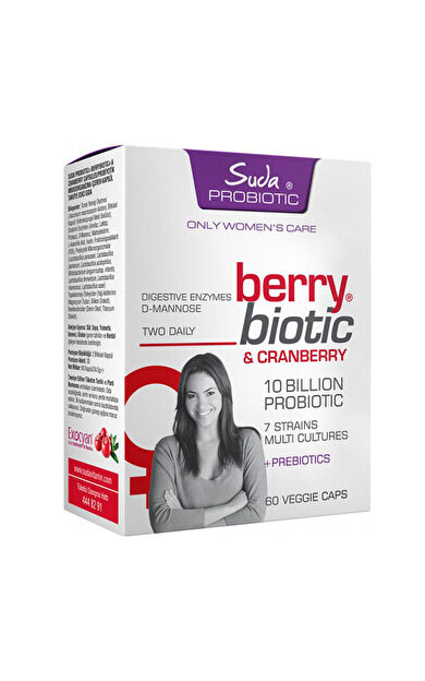 Suda Probiotic Berrybiotic Cranberry İçeren Takviye Edici Gıda 60 Kapsül
