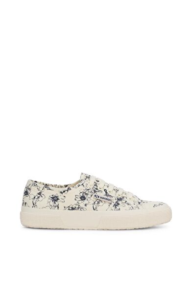 2750 Sketched Flowers Kadın Bej Sneaker